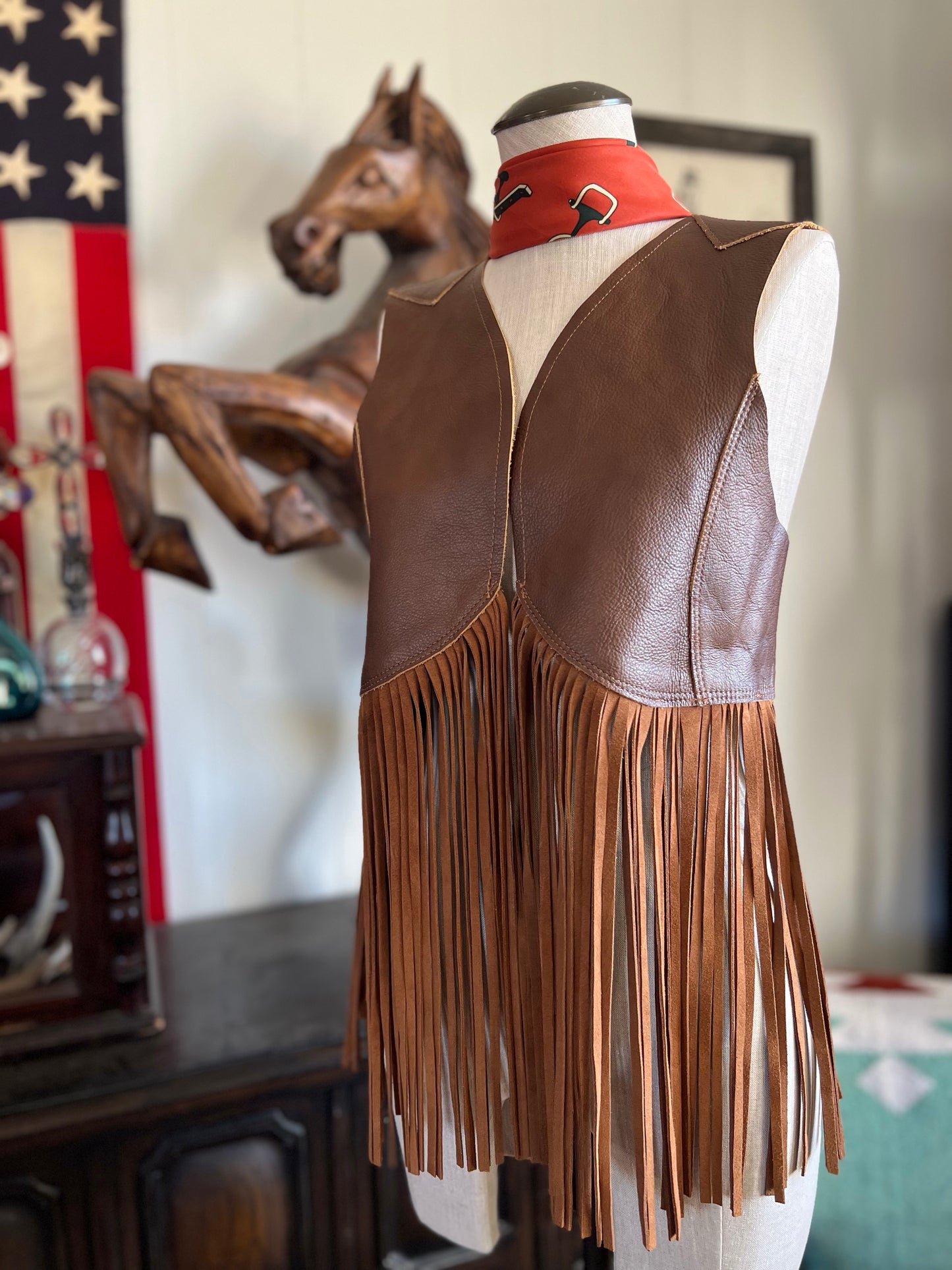 Leather Custom Fringe Cowhide Vest