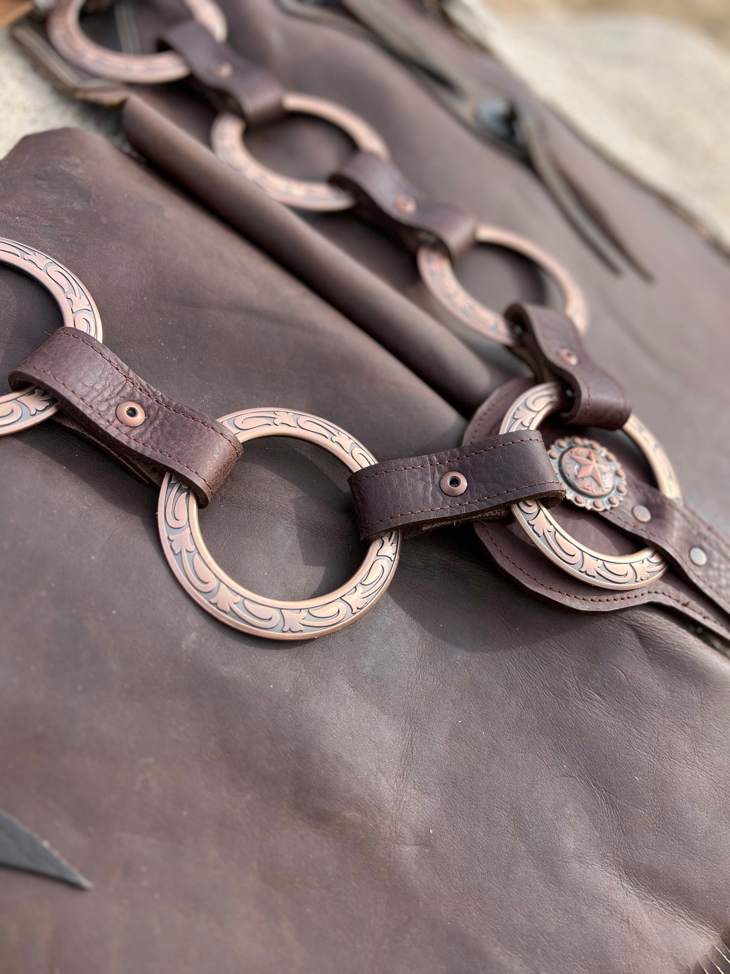 Jeremiah Watt Copper Ring Leather “ACE-HIGH” Breast Collar