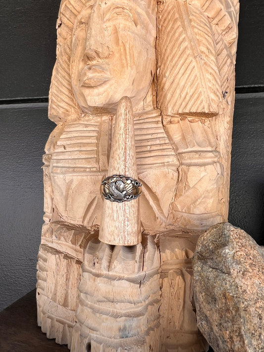 Vintage Jimison Ben Navajo Sterling Eagle Statement Ring