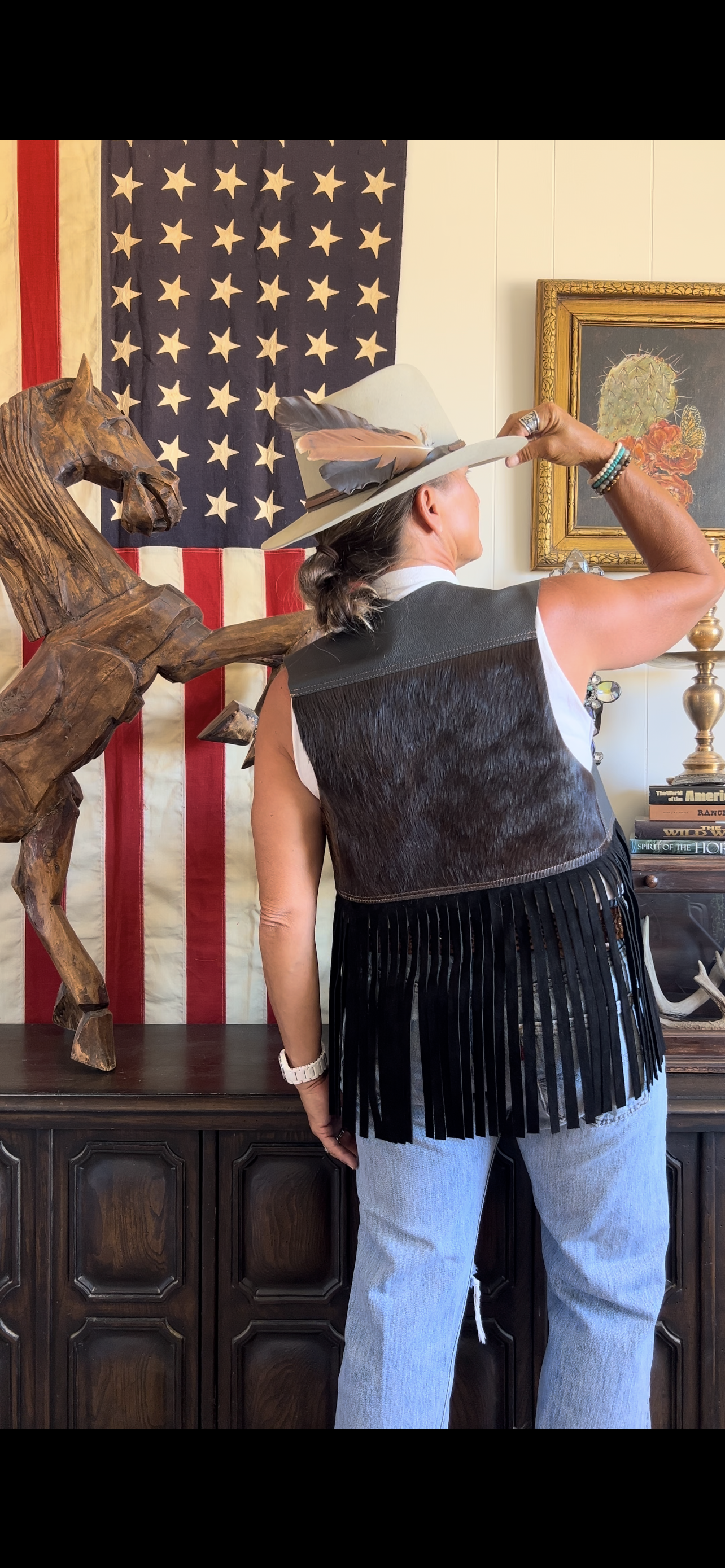 Leather Custom Fringe Cowhide Vest