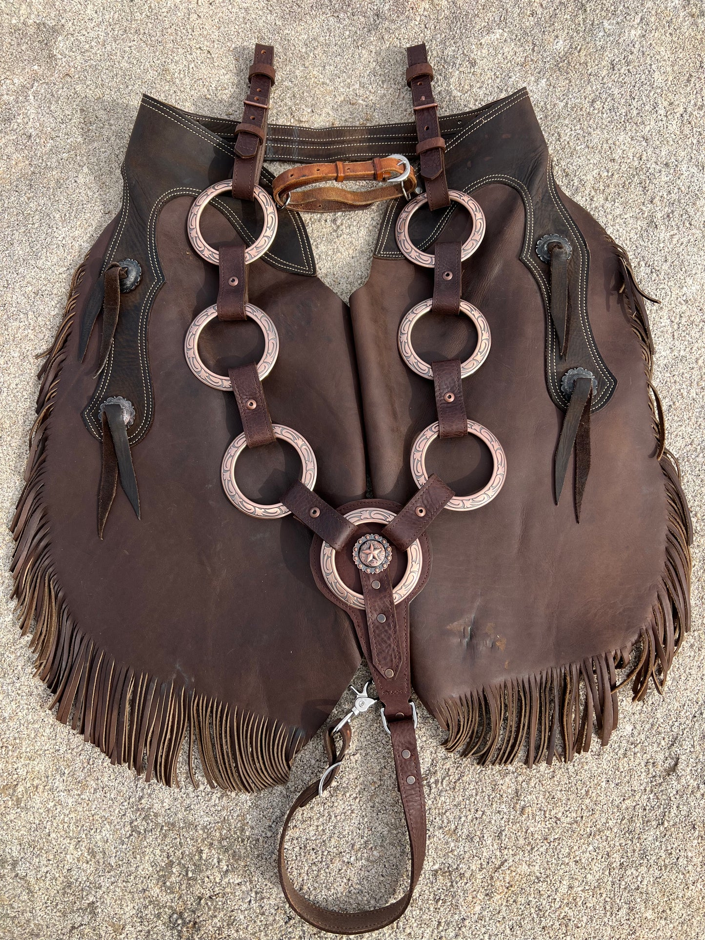 Jeremiah Watt Copper Ring Leather “ACE-HIGH” Breast Collar