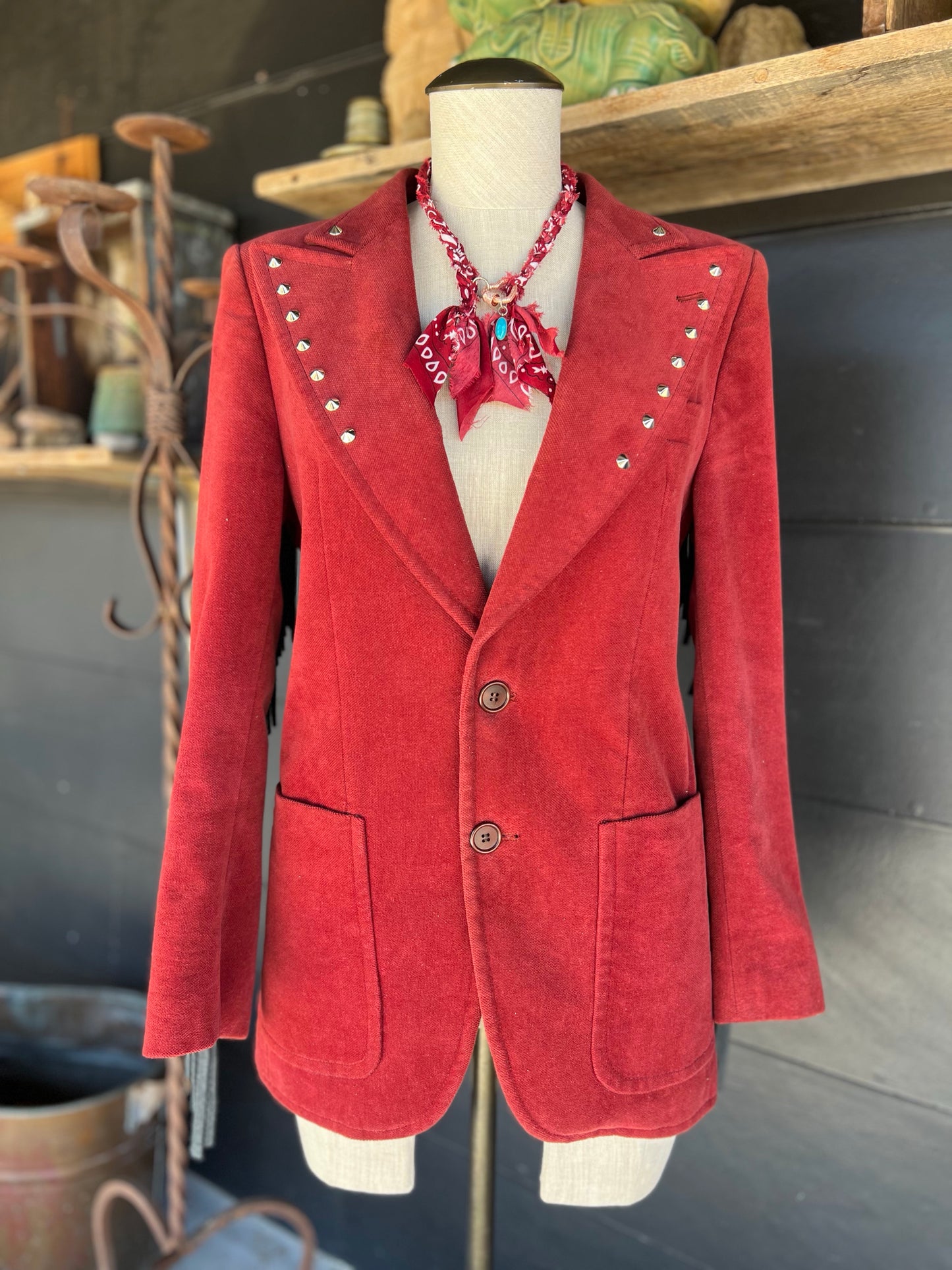 The Mojave Triple Star Fringed Desert Blazer by Dirty Mojave Leather