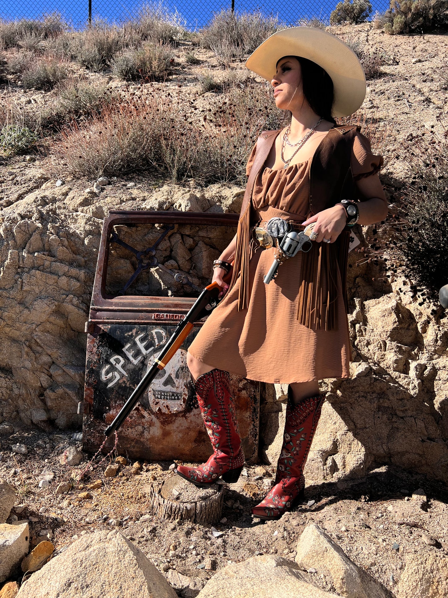 Dust Bowl Darling Leather Fringed Vest
