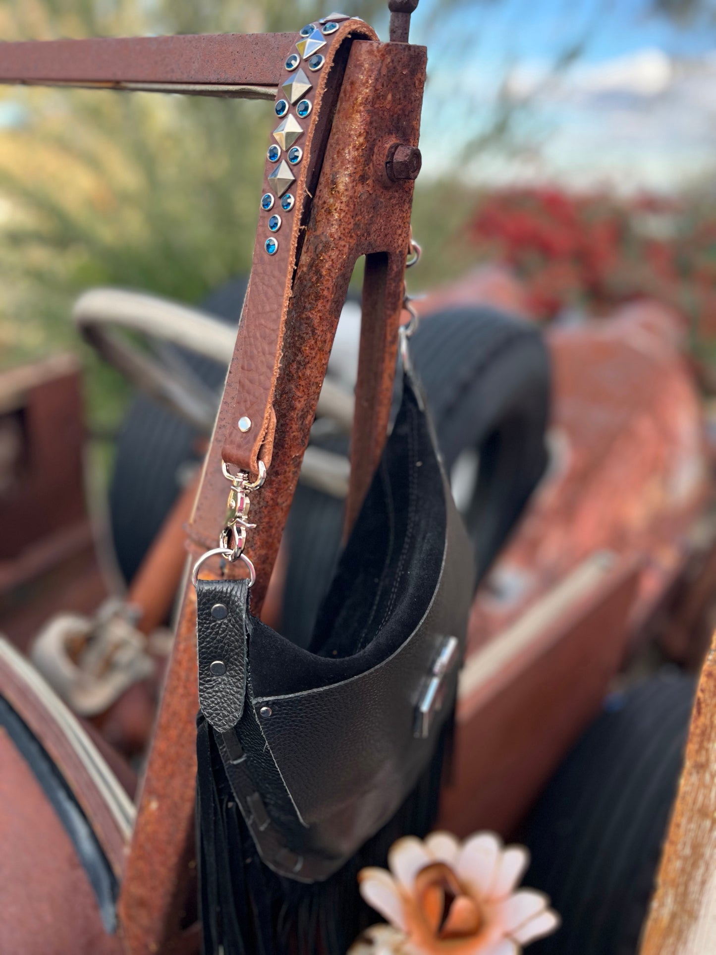 The High Desert Leather Embellished Handbag Strap