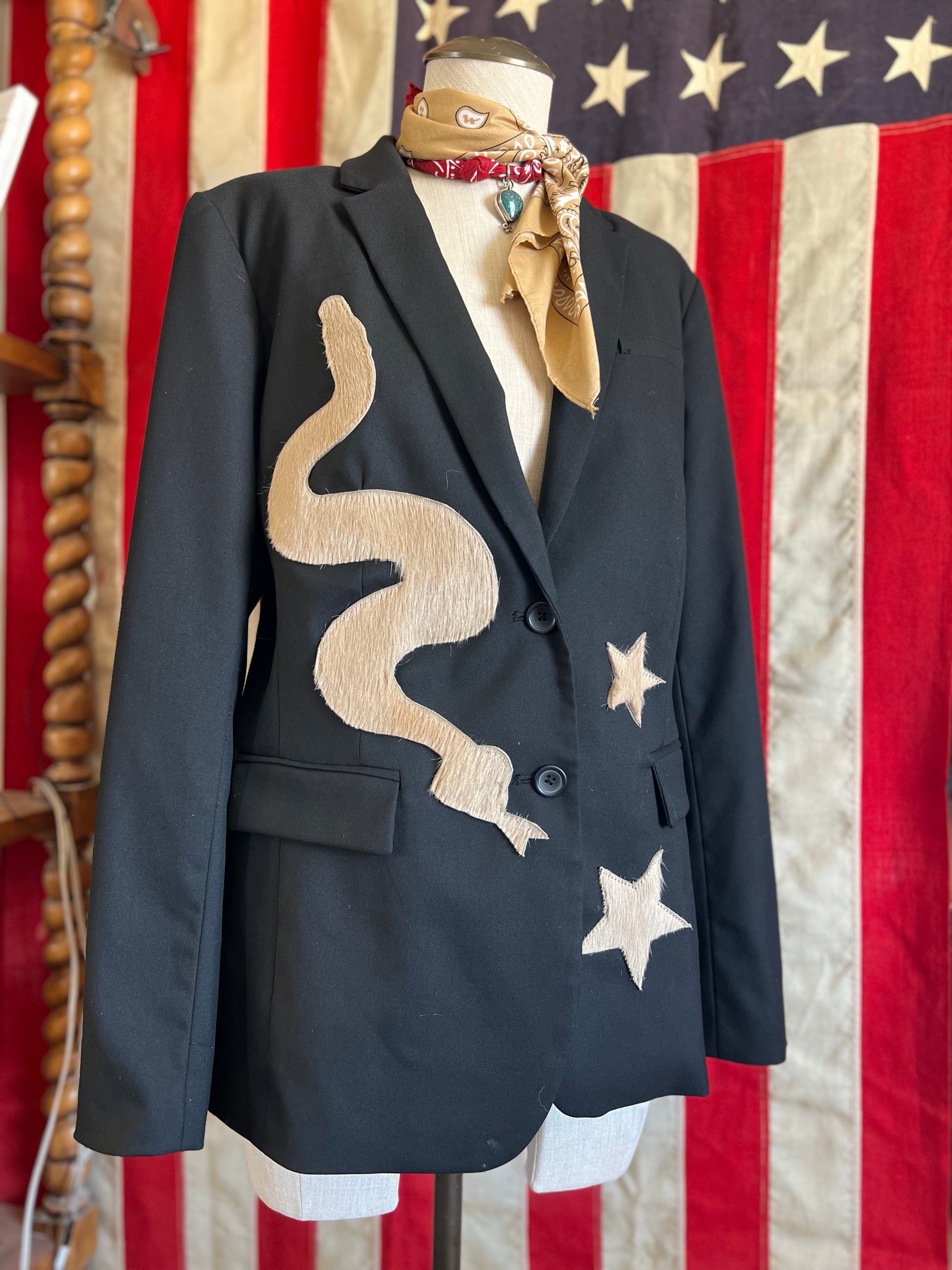 Snake Eyes & Star Desert Blazer - Vintage with Cowhide Snake & Stars