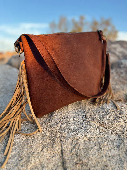 The Trail Pack Carry Fringe Leather Handbag