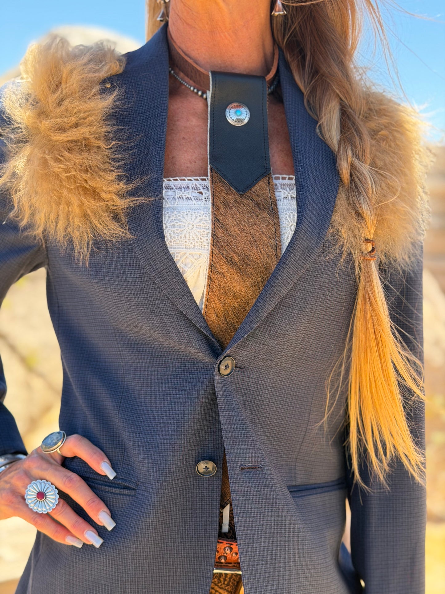 Wildhide Blade Brindle Cowhide Neck Tie