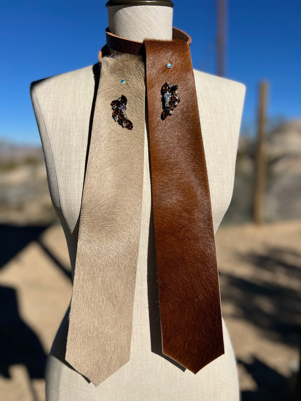 Wildhide Blade Cowhide Neck Tie by Dirty Mojave Leather