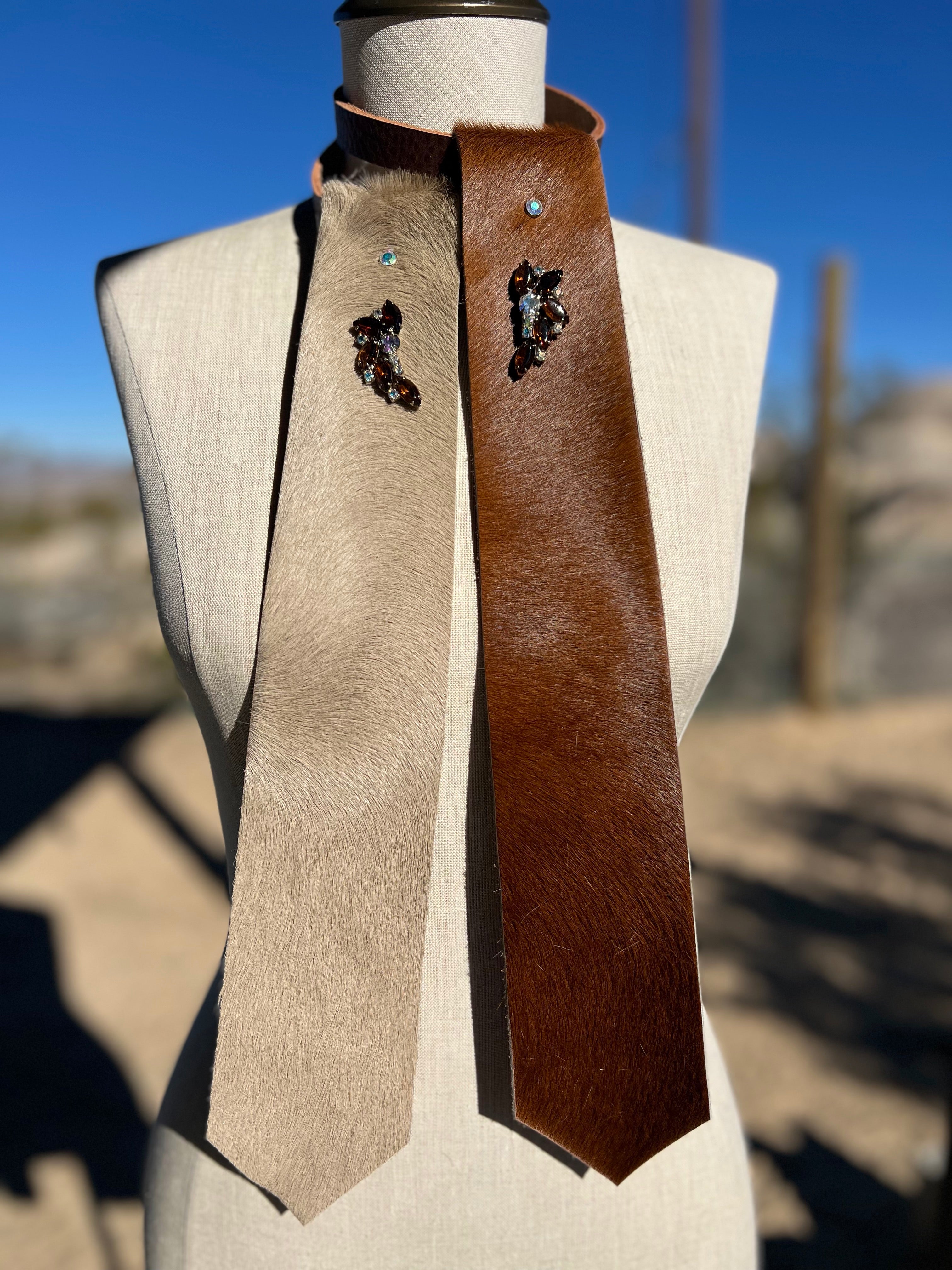 Wildhide Blade Cowhide Neck Tie by Dirty Mojave Leather