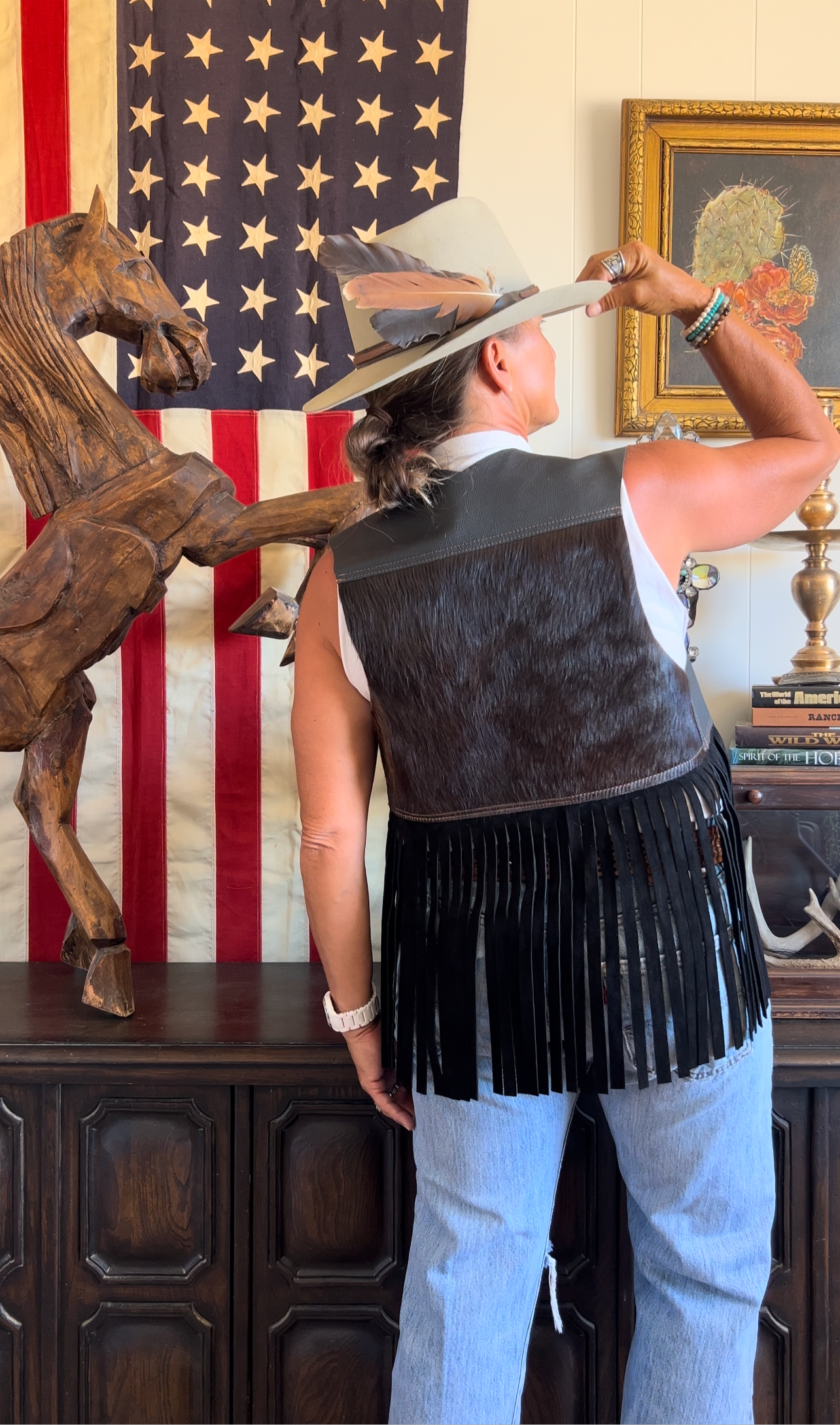 Leather Custom Fringe Cowhide Vest