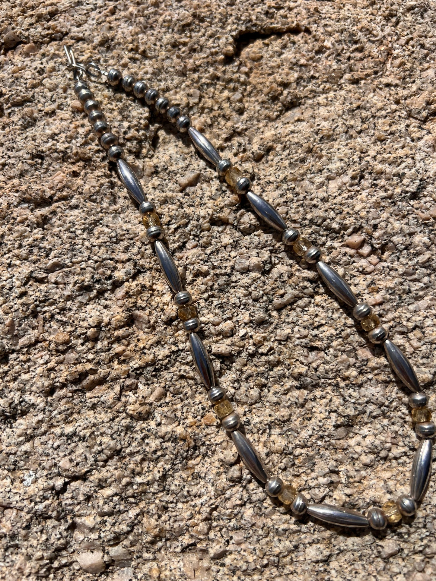 Navajo Vintage Sterling Silver & Citrine Necklace