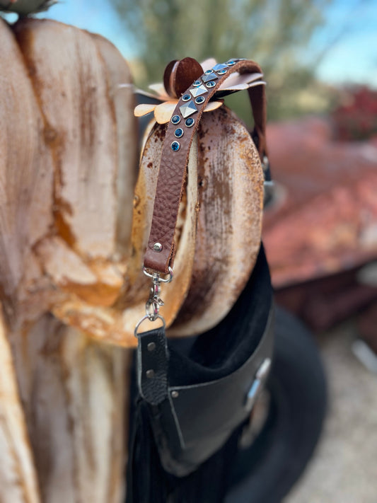 The High Desert Leather Embellished Handbag Strap
