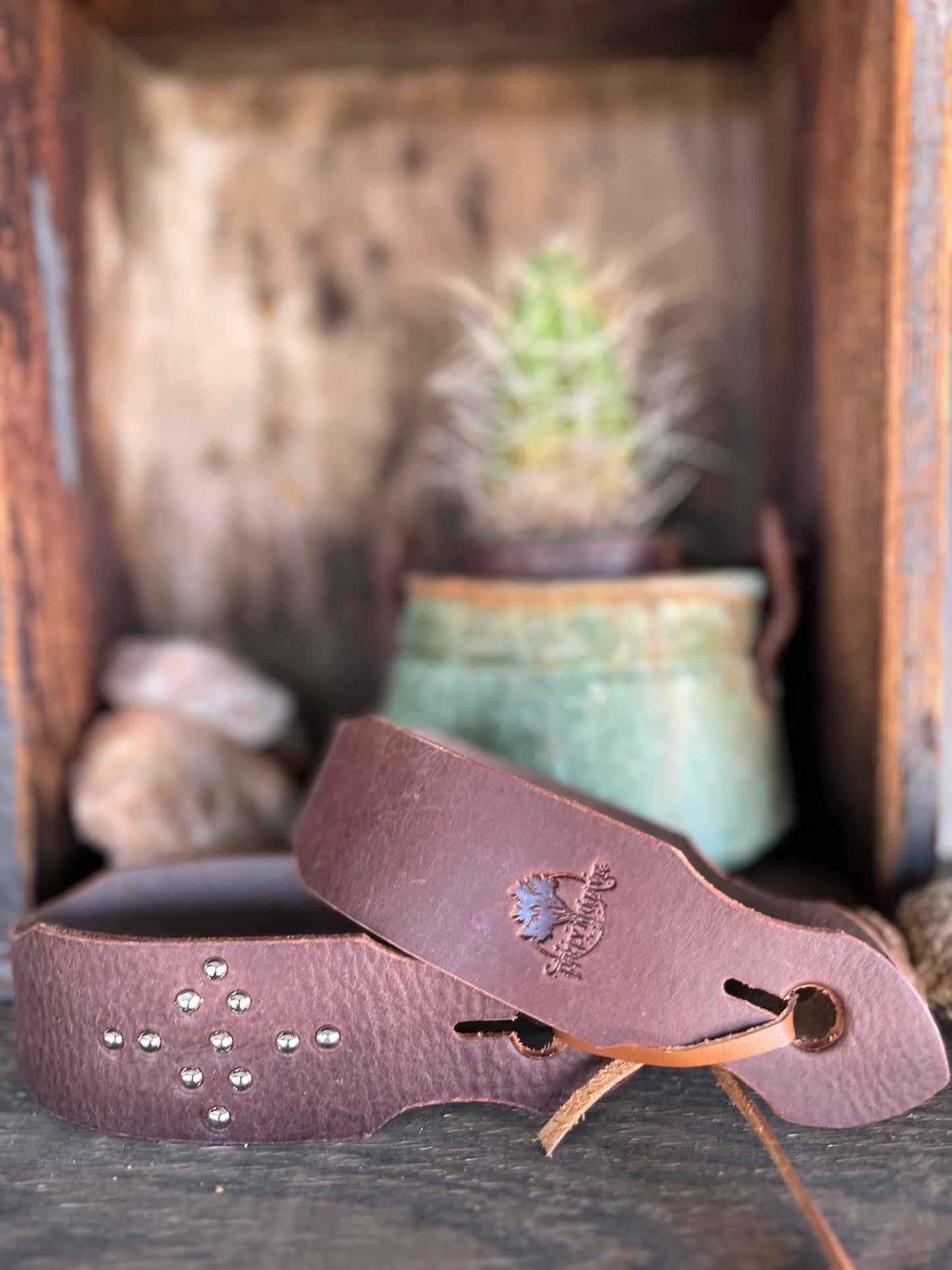 Dirty Mojave hand-cut Leather Horse Slobber Bridle Mecate Straps