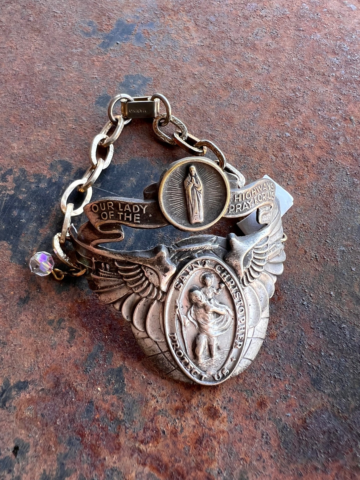 Vintage St Christopher Medal Bracelet