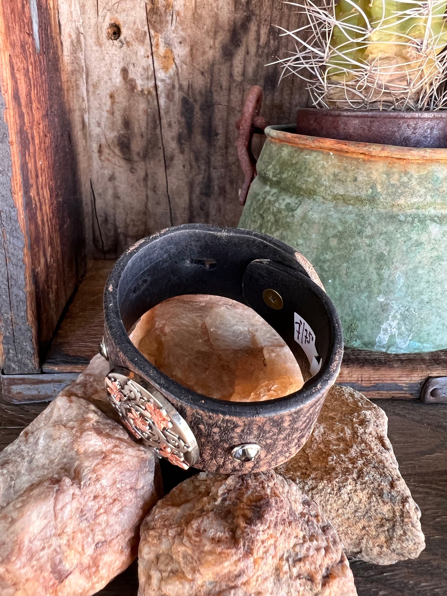 Dirty “Mojave Outlaw Cuffs” Leather Hand-Forged Western Bracelet