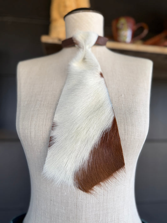 Dirty Mojave Cowhide Heirloom Wide Leather Necktie