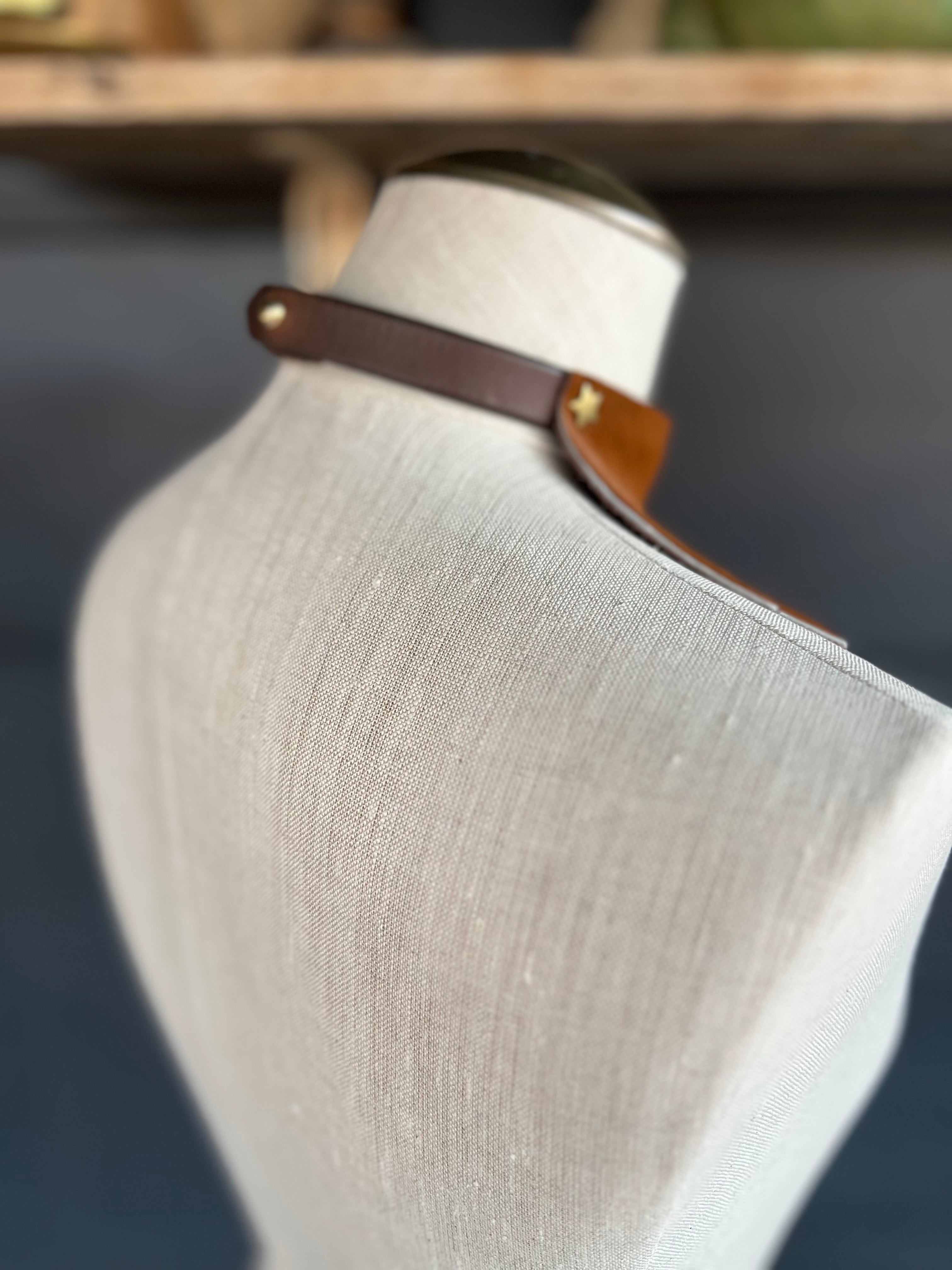 Cowhide Choker Style Fan Necklace with Stars