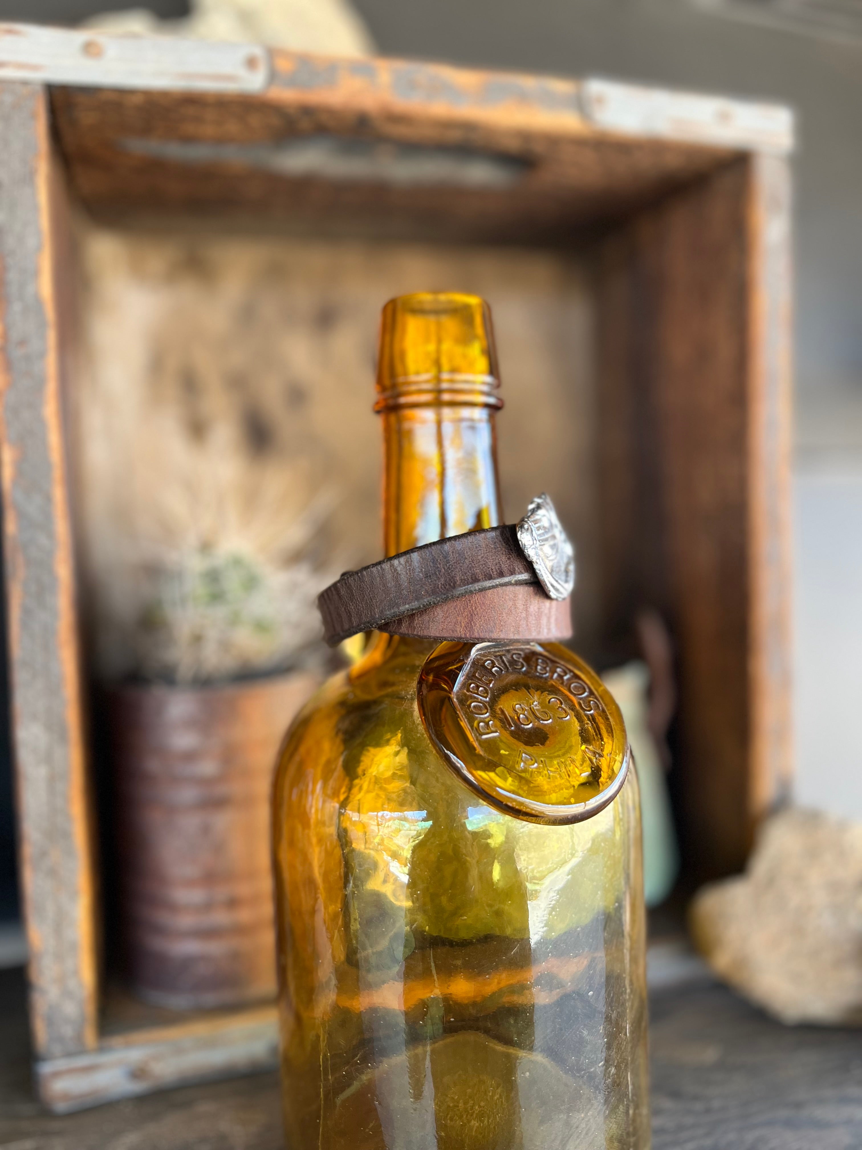 Dirty “Mojave Outlaw Cuffs” Leather Hand-Forged Western Bracelet