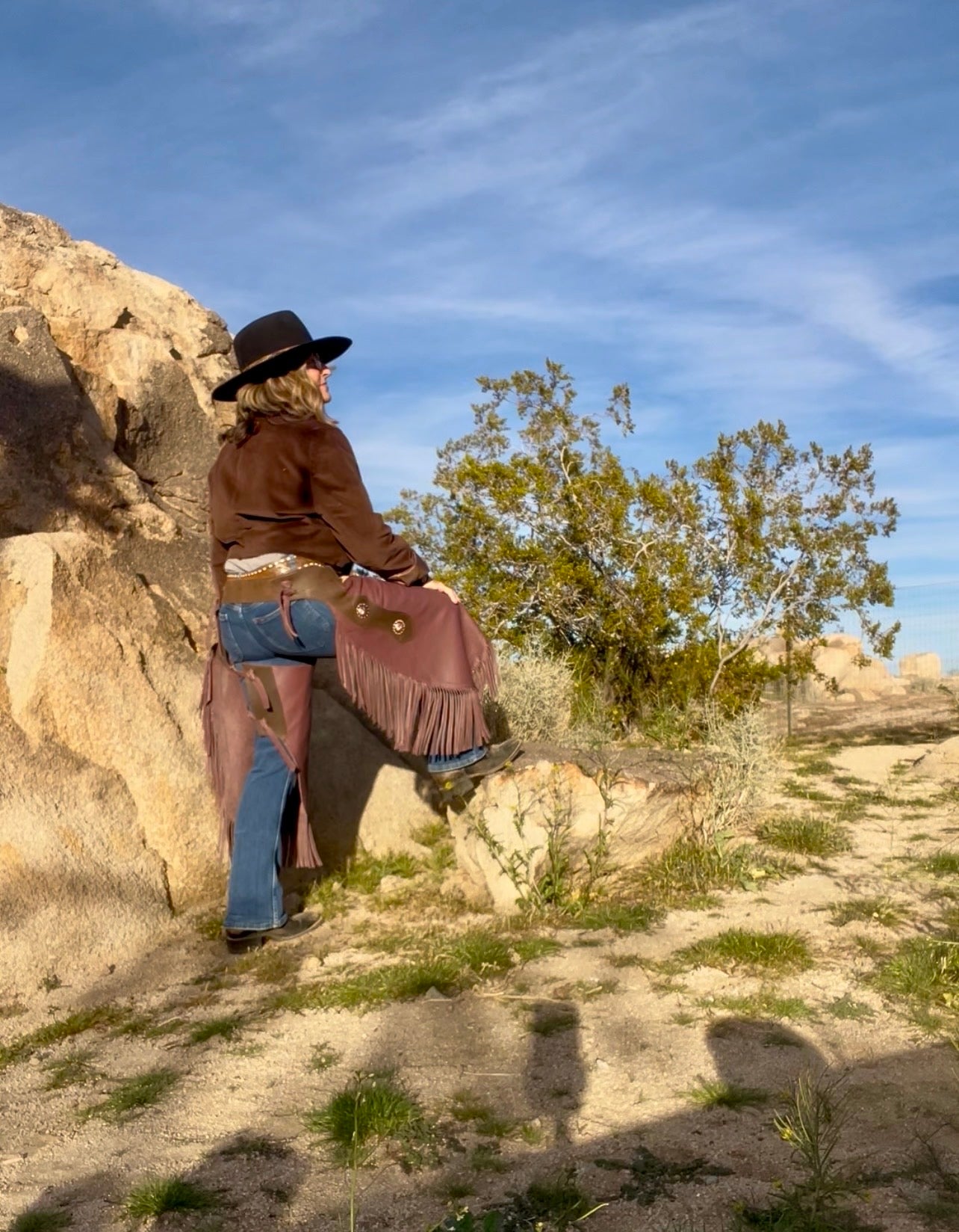 “The Prairie Chinks”  Lavender Leather Fringed Western Chaps