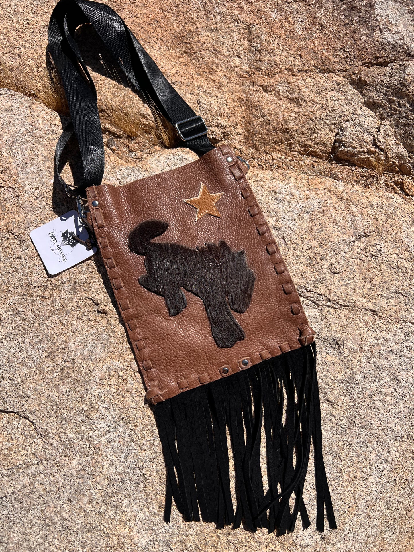 “The Outlaw Bronc” Leather Fringe Handbag