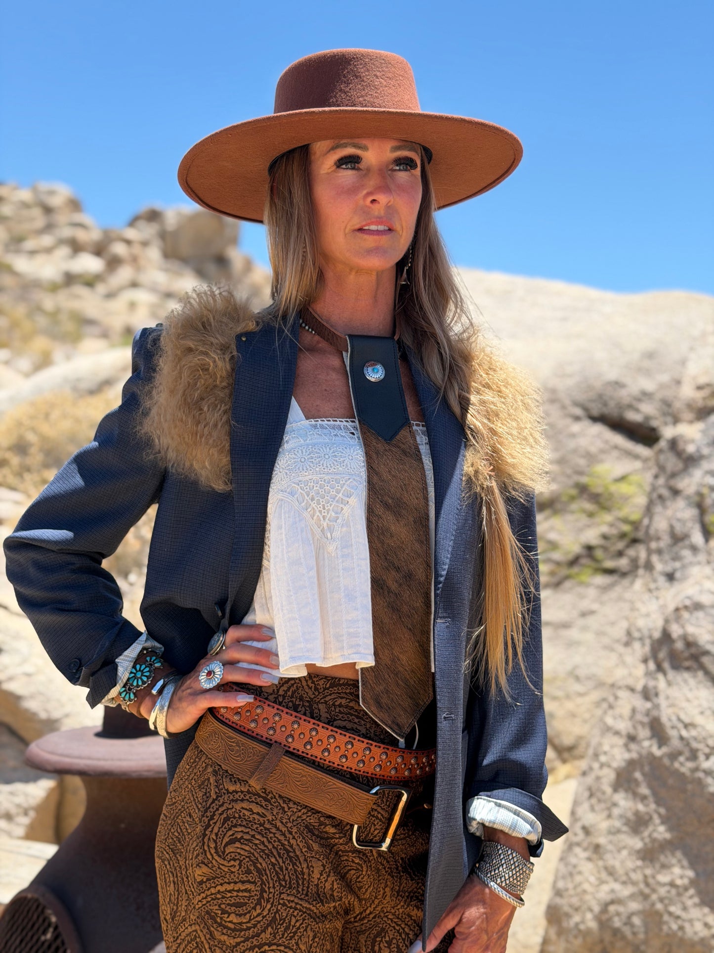 Prairie Shearling Desert Dusted Blazer