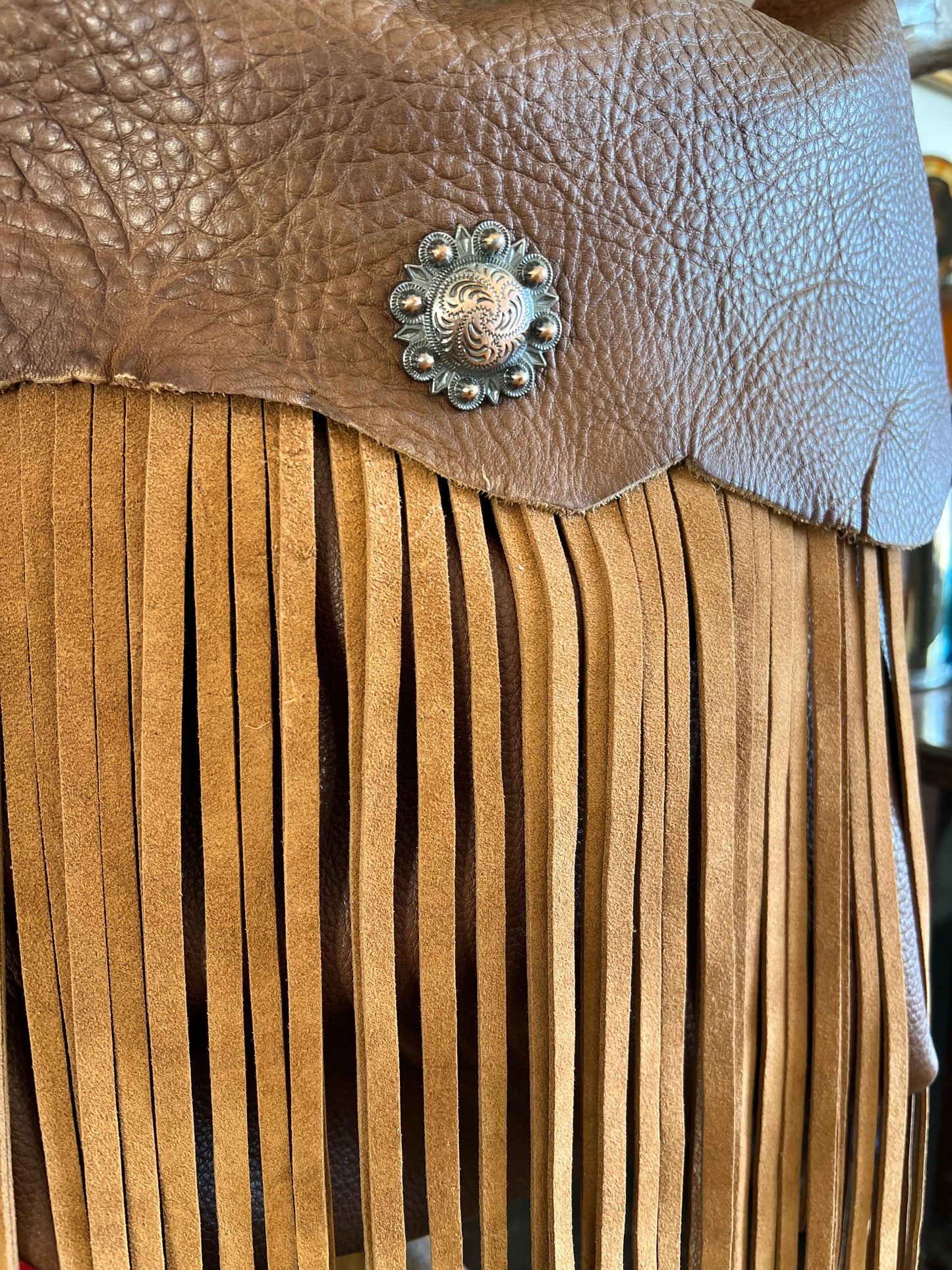 ASHER Custom Tan Leather Fringe Handbag