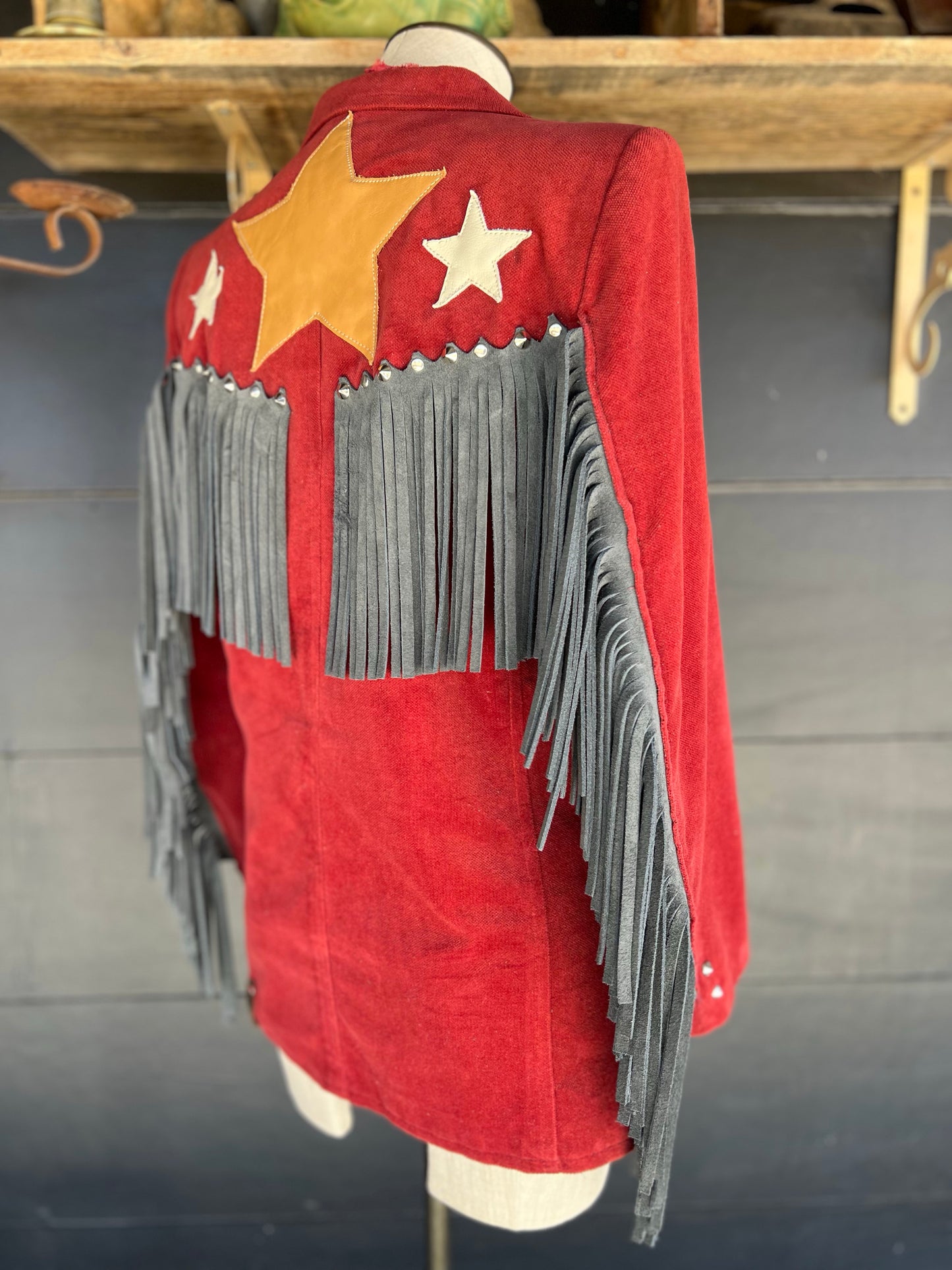 The Mojave Triple Star Fringed Desert Blazer by Dirty Mojave Leather