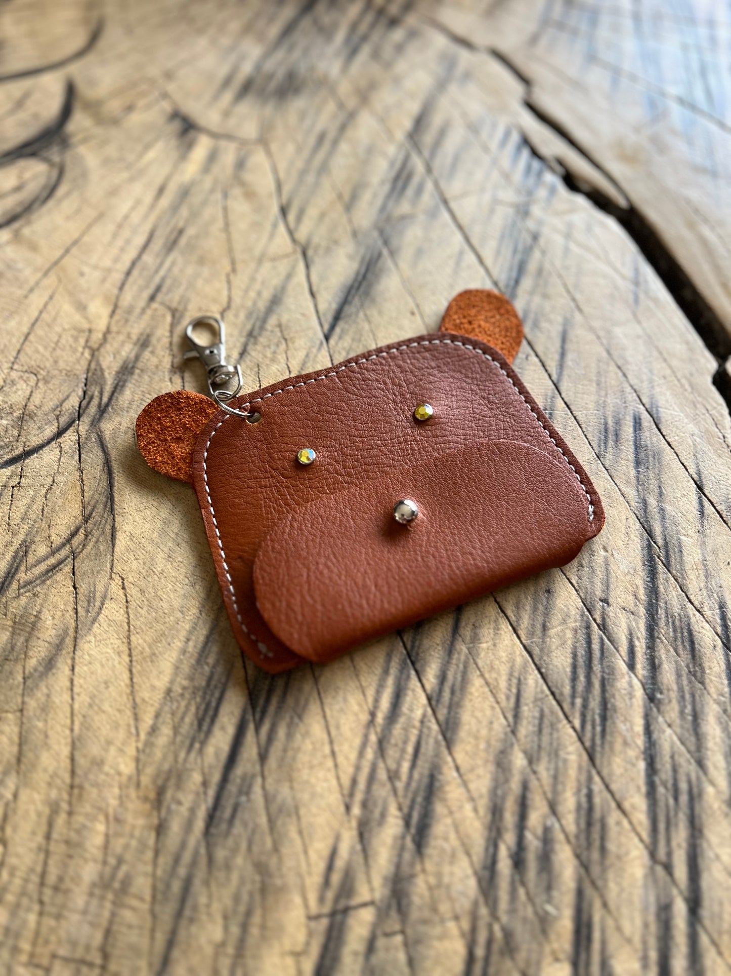 Dirty Mojave Leather BEAR Pouch Bag Charm