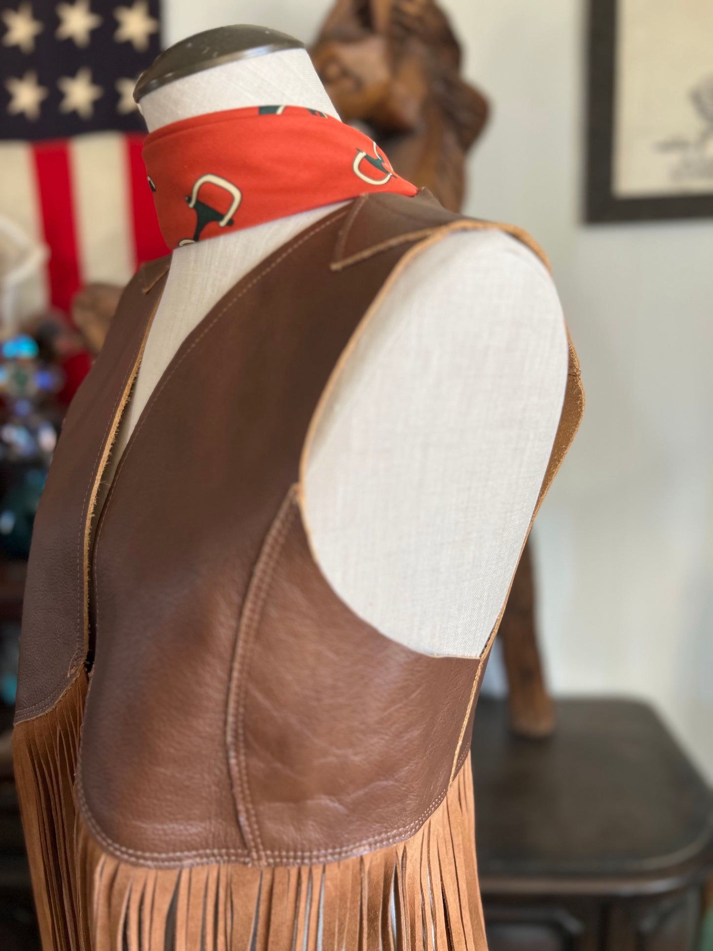 Leather Custom Fringe Cowhide Vest