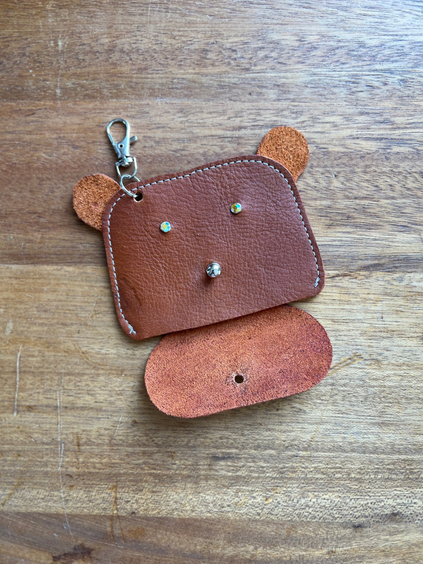 Dirty Mojave Leather BEAR Pouch Bag Charm