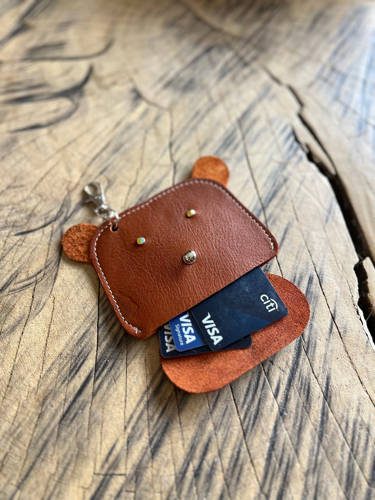 Dirty Mojave Leather BEAR Pouch Bag Charm