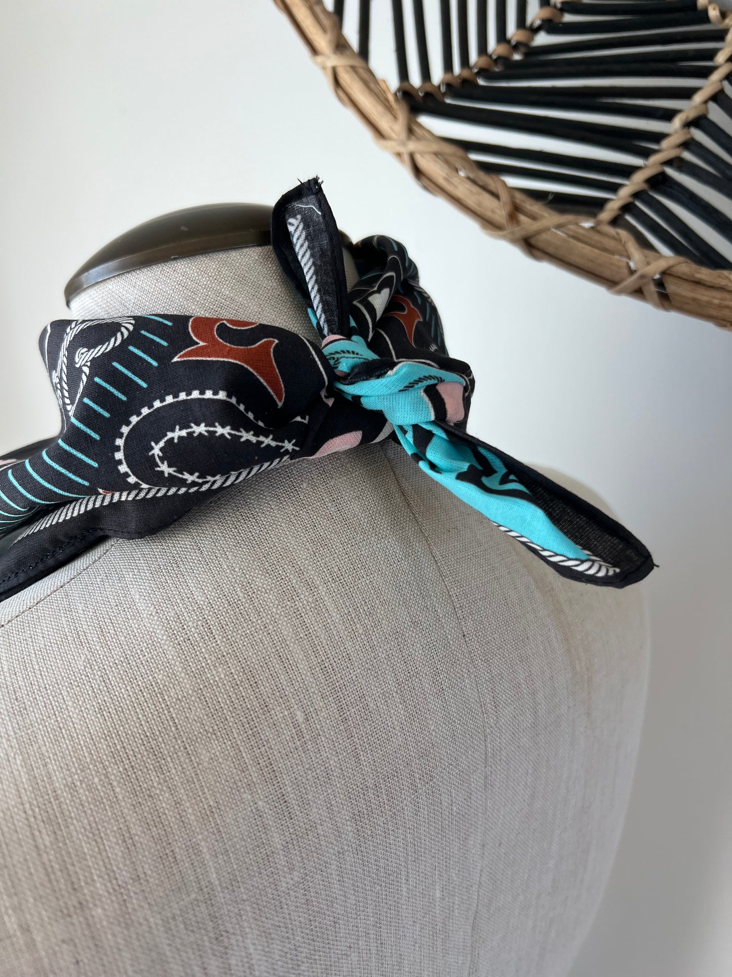 Desert Dusted Bandana Leather Fringe Collar Wild Rag Style