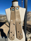 Wildhide Blade Cream Cowhide Hearts Neck Tie by Dirty Mojave Leather