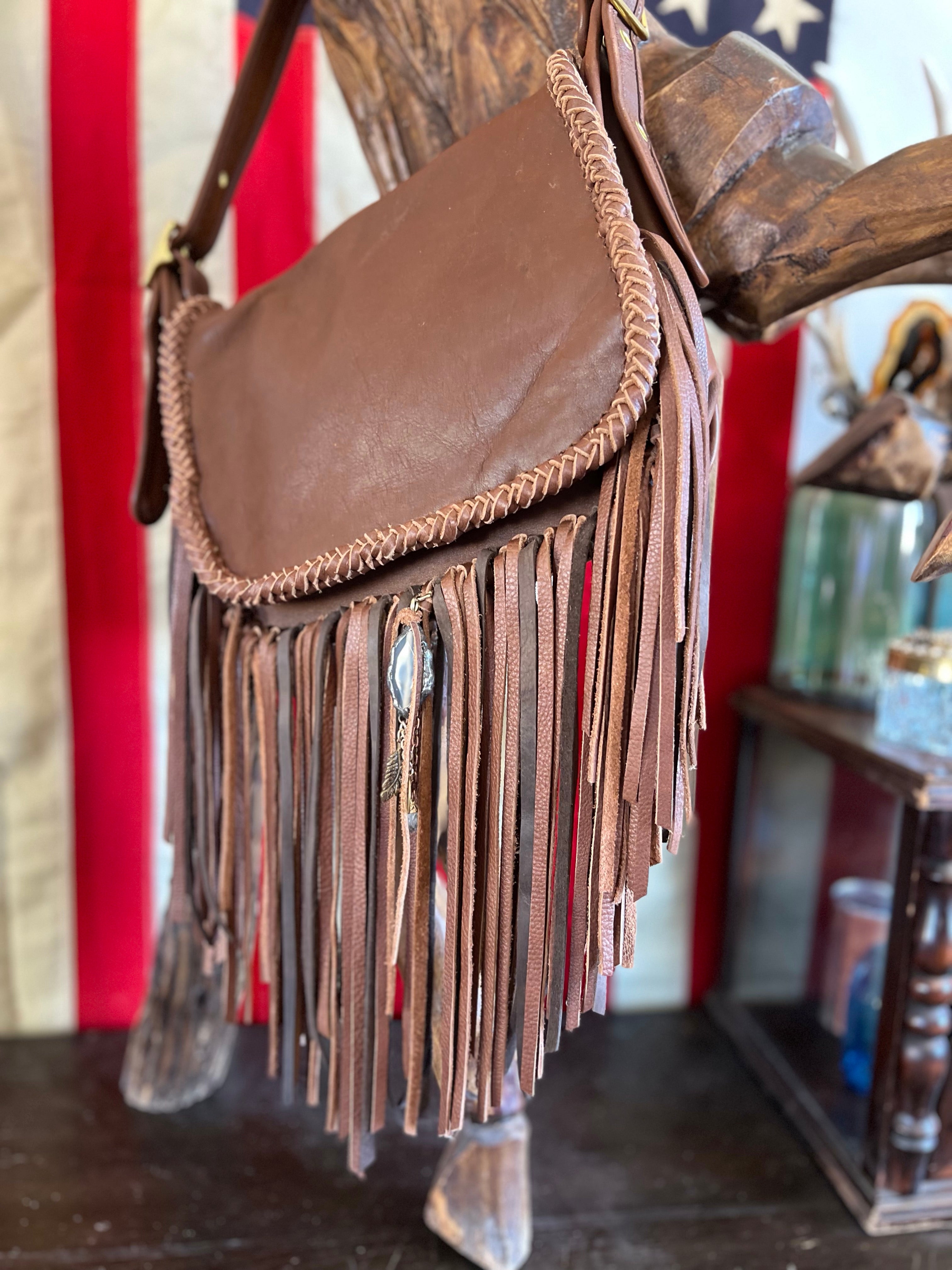 Coach Legacy Vintage Leather Braided Fringed Embellished Handbag