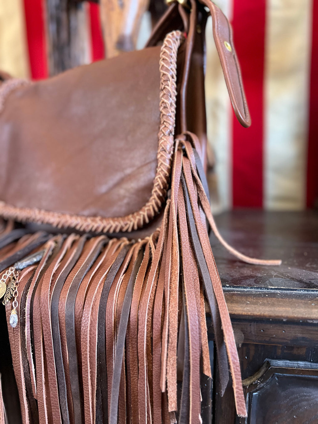 Coach Legacy Vintage Leather Braided Fringed Embellished Handbag