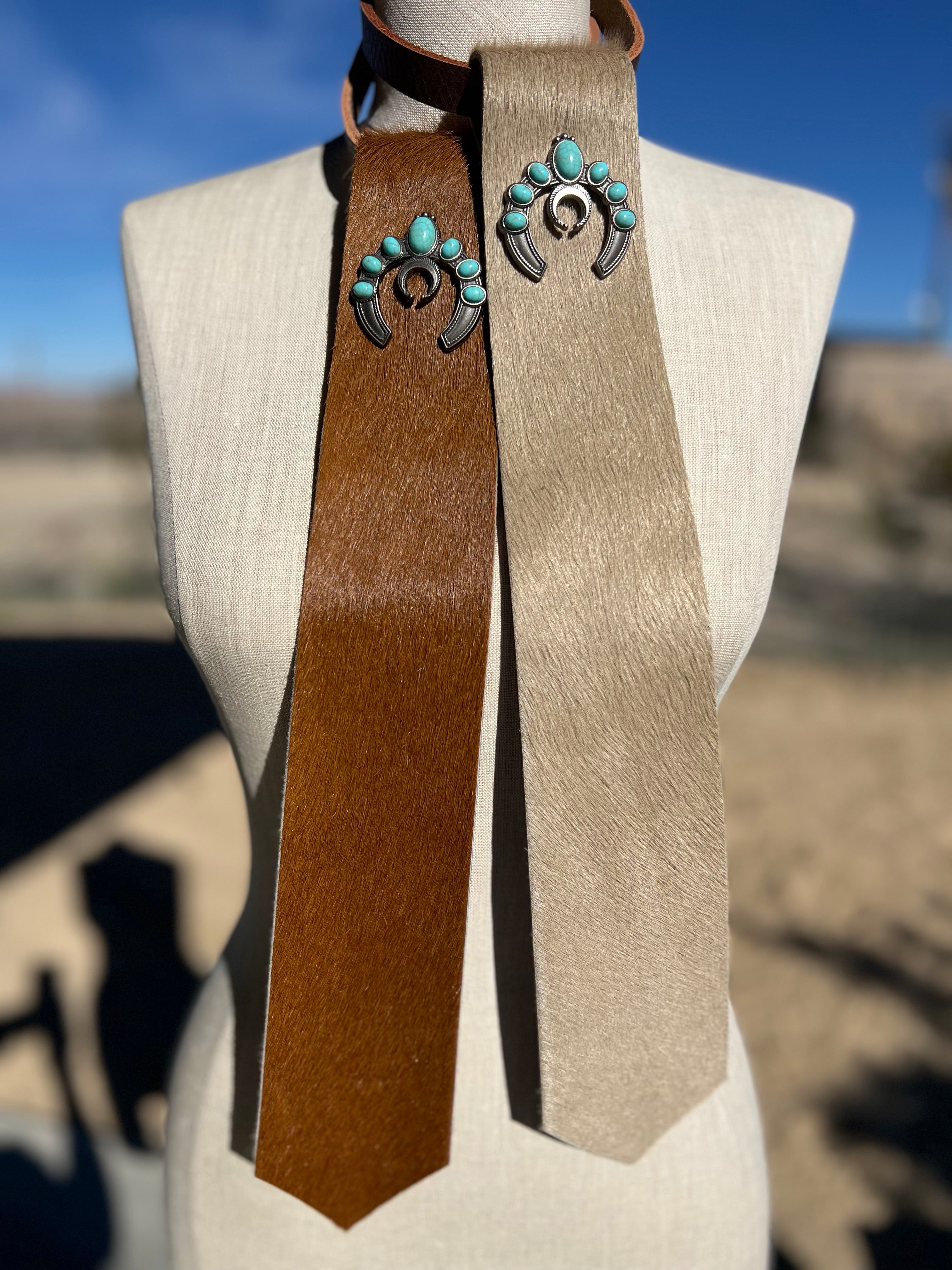 Wildhide Blade Brown Cowhide Neck Tie by Dirty Mojave Leather