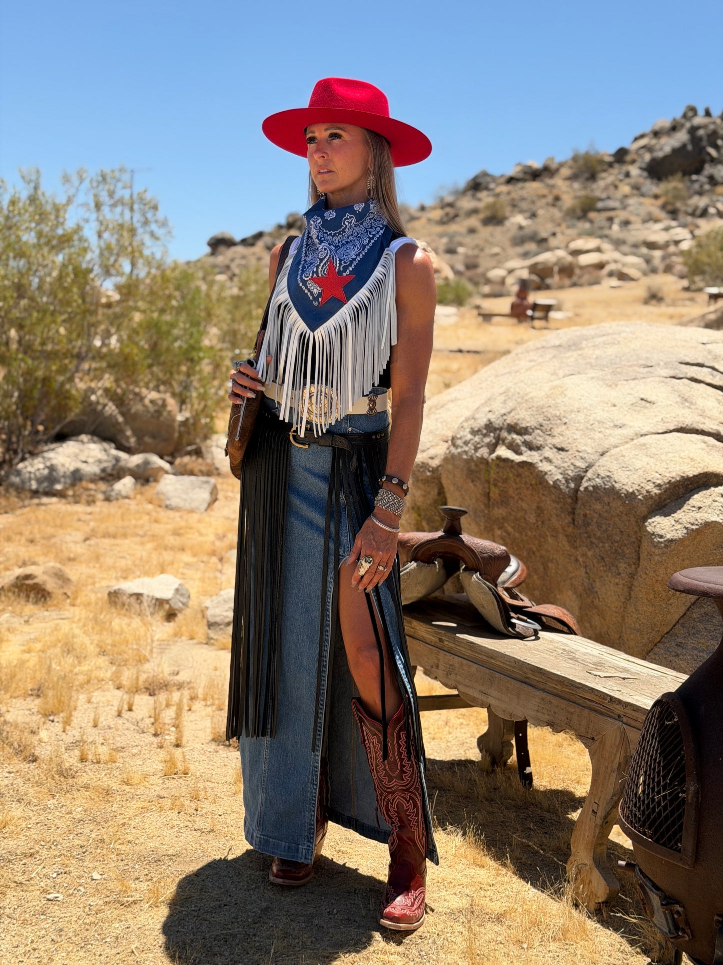“Limited Edition 1776 Wild American Collection” Desert Dusted Fringe Bandana