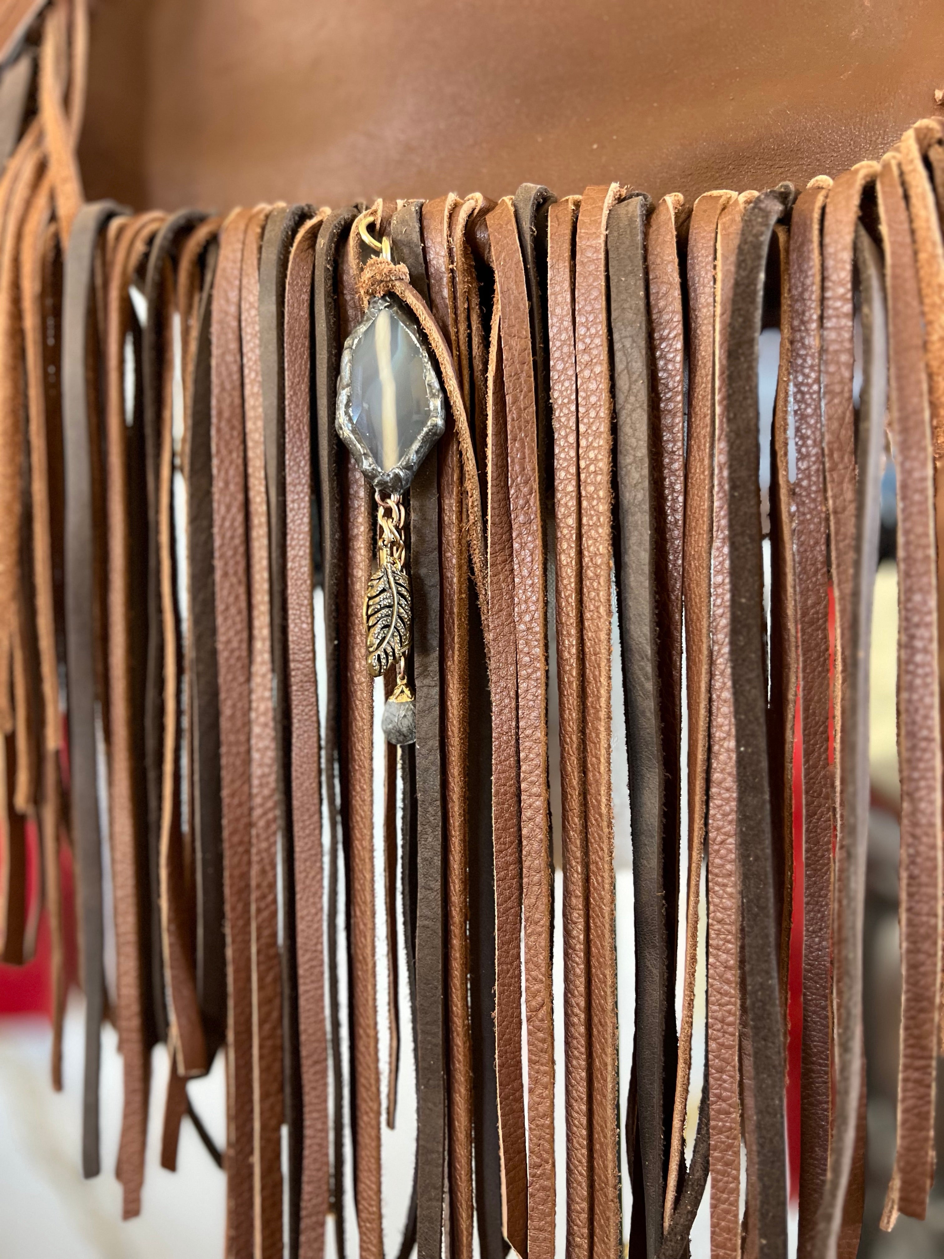 Coach Legacy Vintage Leather Braided Fringed Embellished Handbag