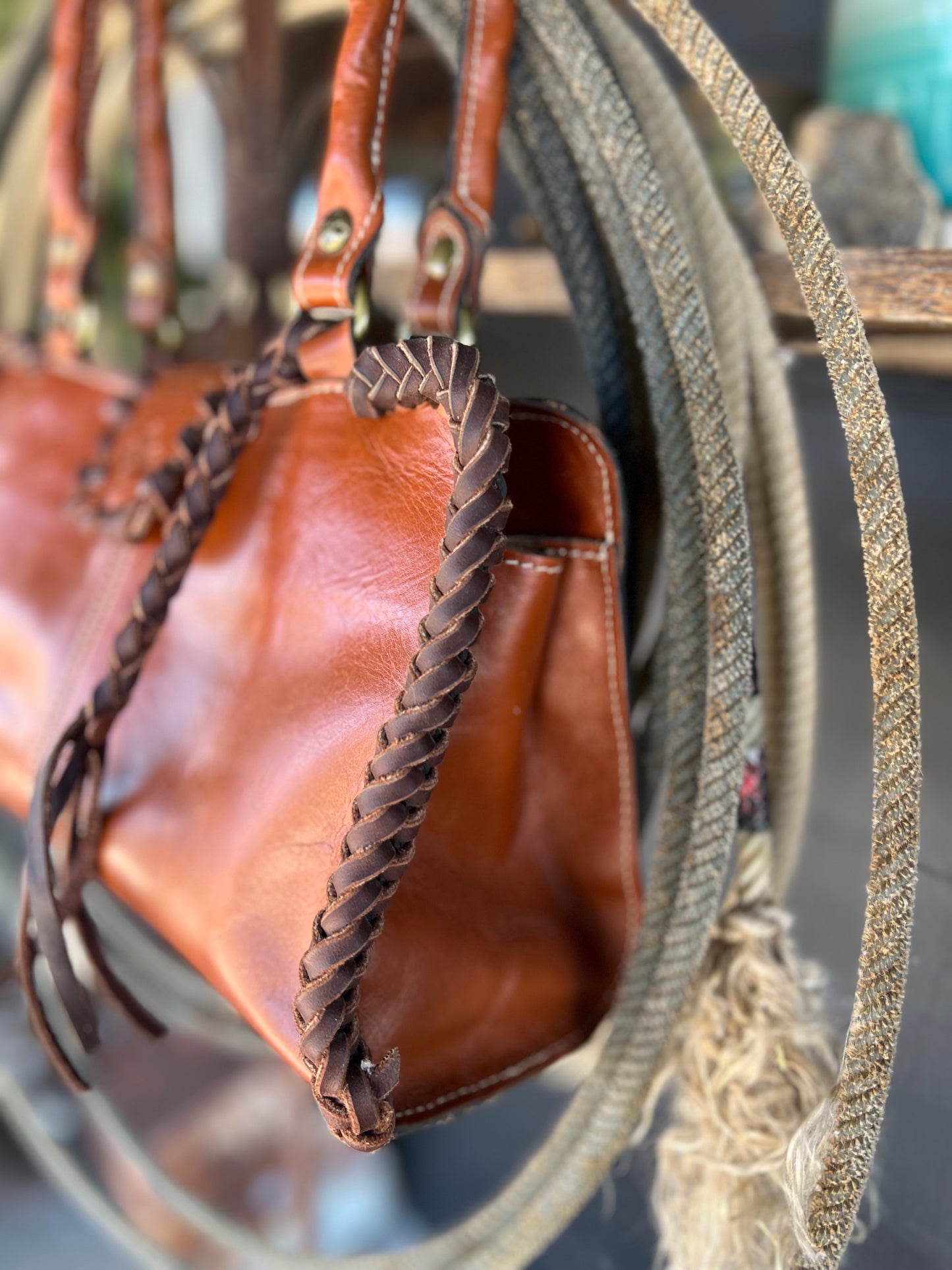 Patricia Nash Leather Desert-Laced Detail Handbag