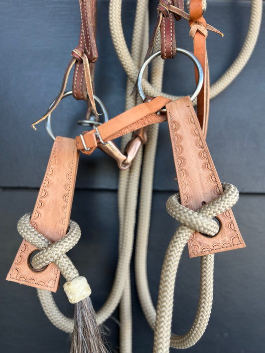 Dirty Mojave Leather Horse Slobber Mecate Straps