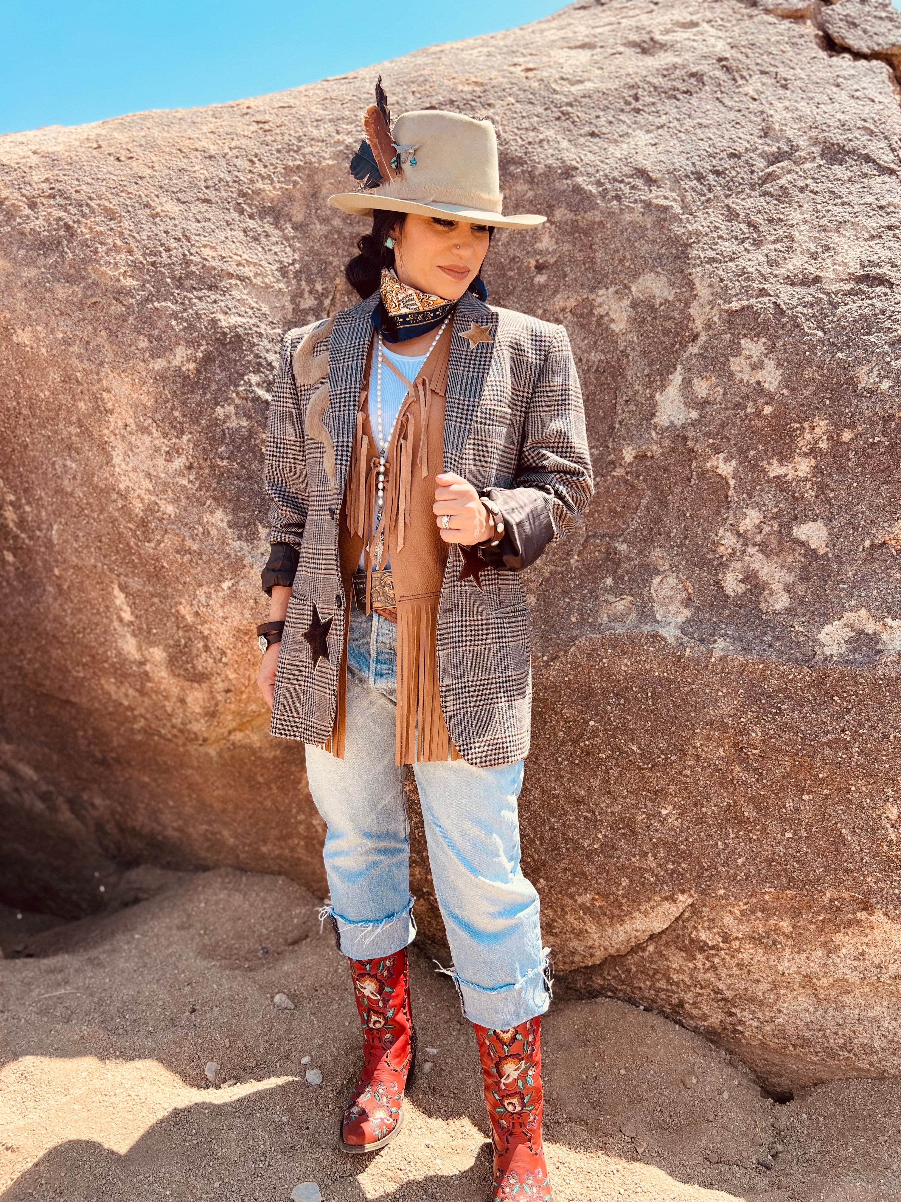 Dirty Mojave Snake Eyes & Starlight Plaid Desert Blazer