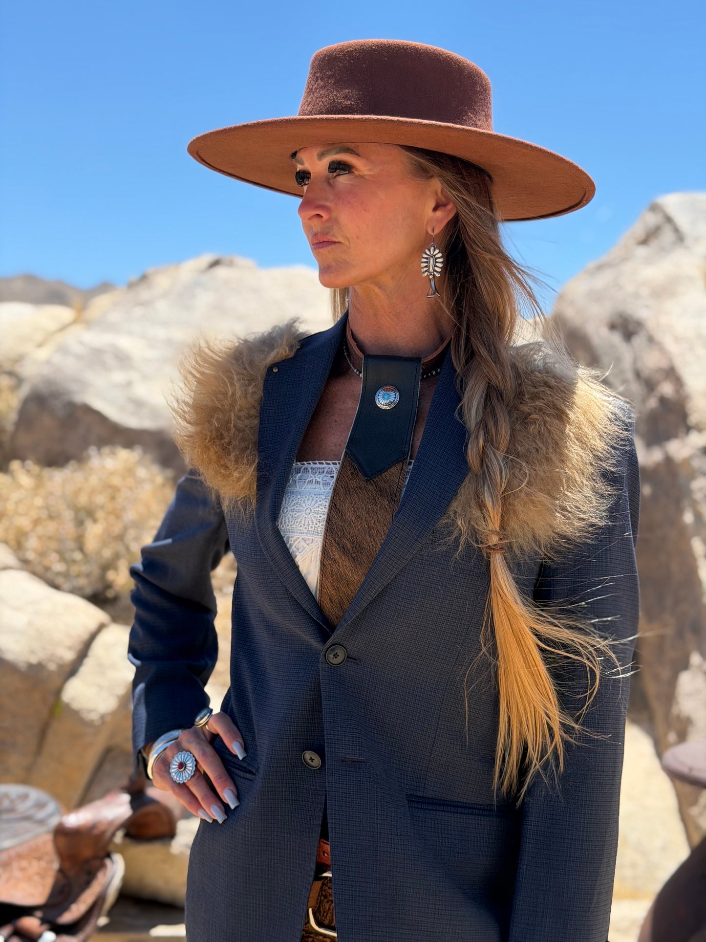Prairie Shearling Desert Dusted Blazer