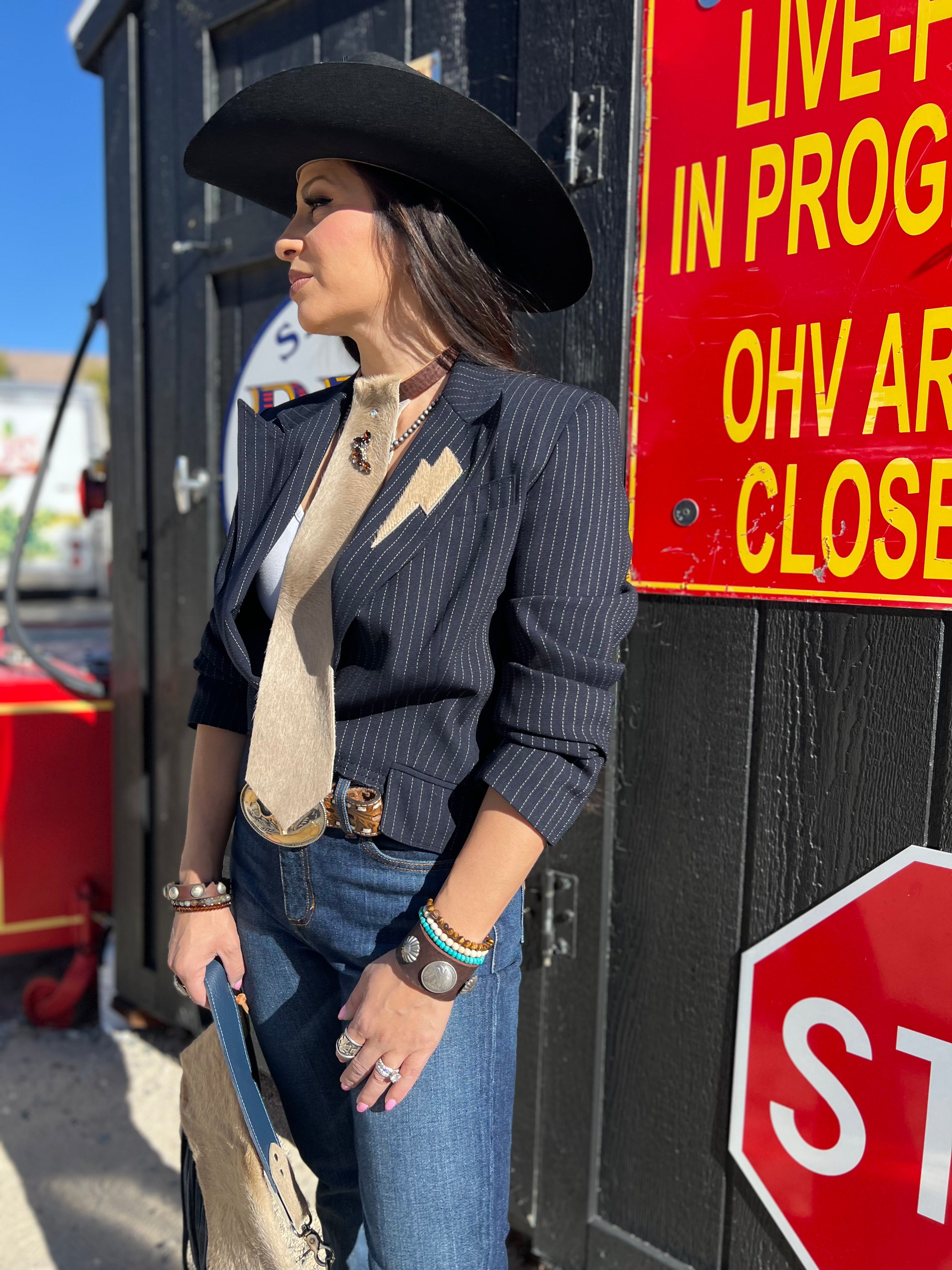 Wildhide Blade Cowhide Neck Tie by Dirty Mojave Leather