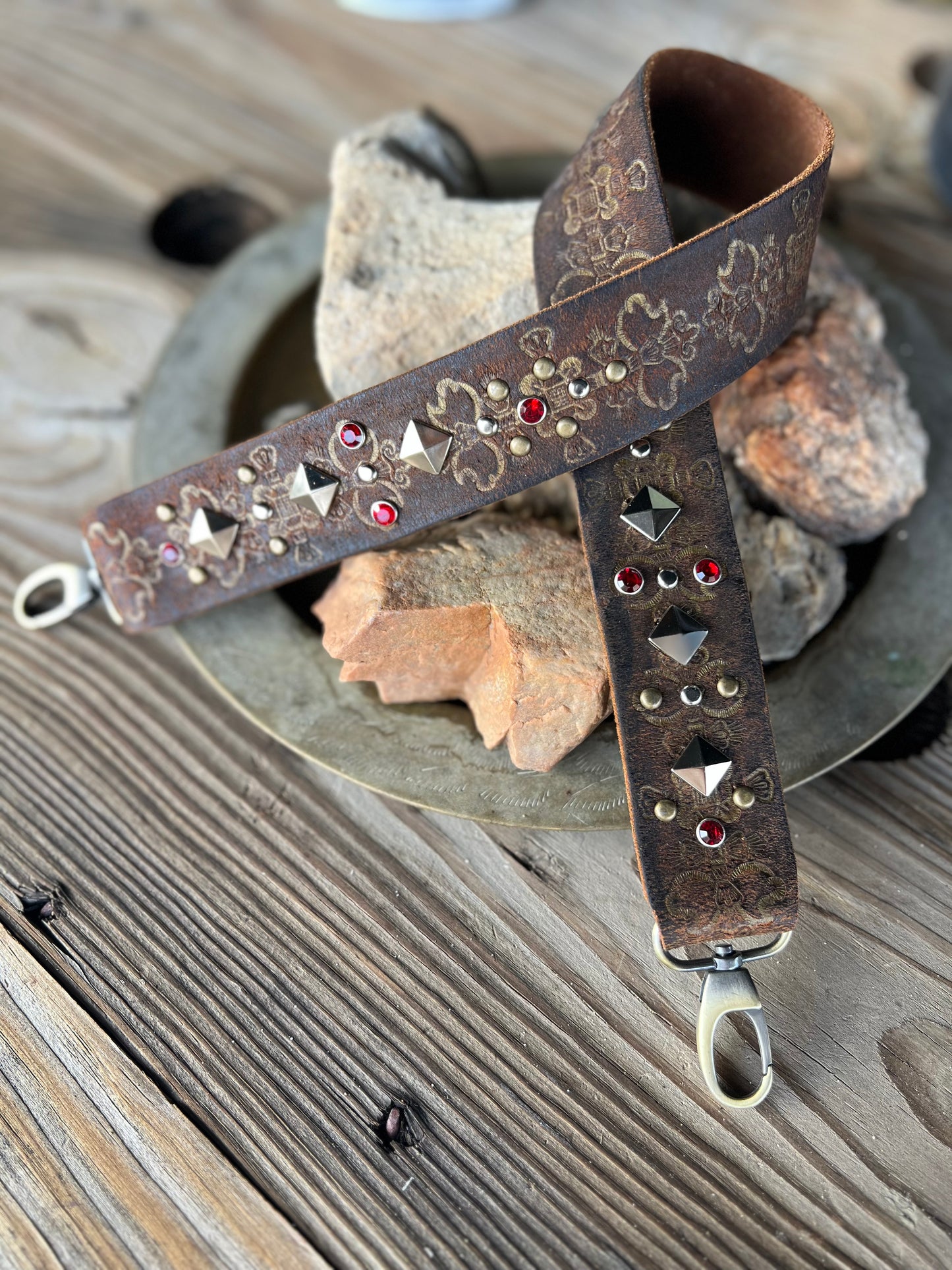 The High Desert Leather Embellished Handbag Strap