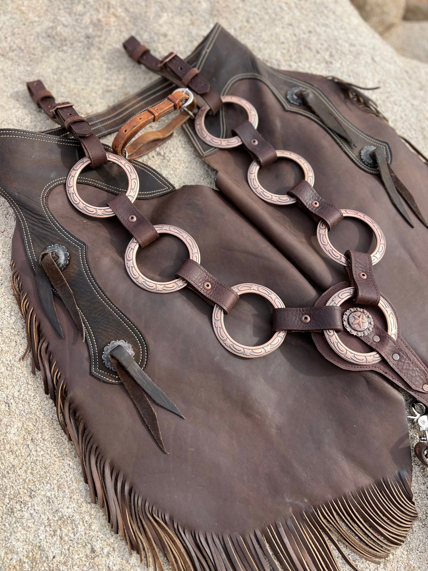 Jeremiah Watt Copper Ring Leather “ACE-HIGH” Breast Collar