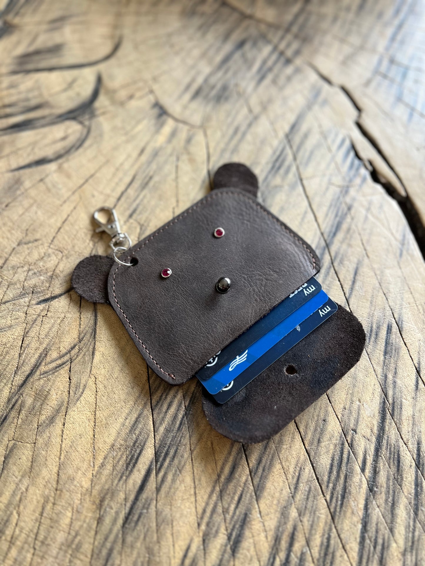 Dirty Mojave Leather BEAR Pouch Bag Charm