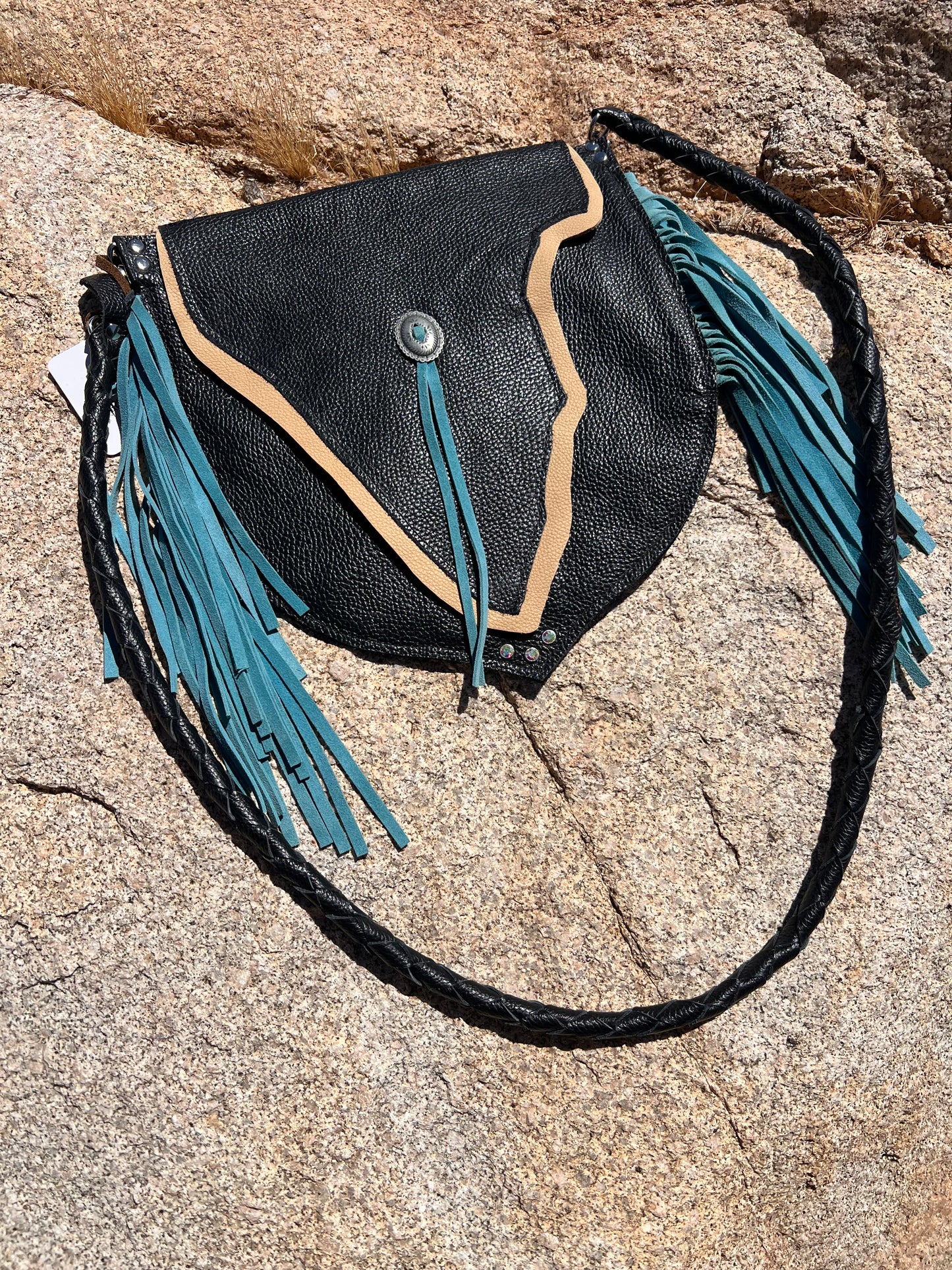 “The Black Mesa Fringe” Leather Handbag
